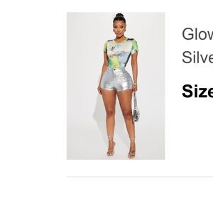 Fashion Nova Silver Bike Shorts